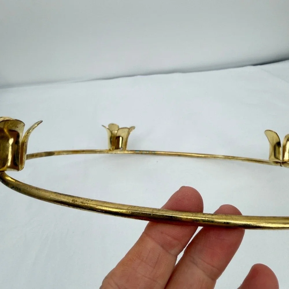 Autom Brass Advent Wreath Candle Holder Christmas Religious Decor Round
